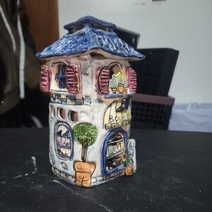 CLAY WORKS VINTAGE EUC BLUE SKY CERAMIC BY HEATHER GOLDMINC 2000 BOUTIQUE HOUSE